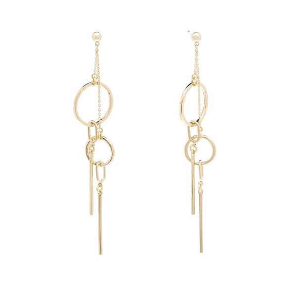 NWT Rebecca Minkoff Gold Crystal Drop Earrings Gold Women's Size OS - Picture 1 of 7